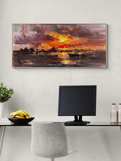 Güneş Haliç’e İnerken Yağlı Boya Tablosu