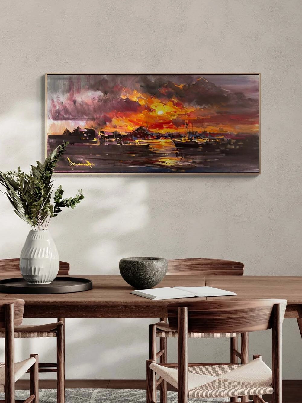 Güneş Haliç’e İnerken Yağlı Boya Tablosu