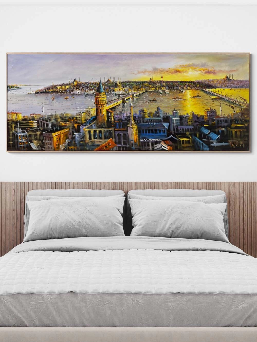 Galata’dan Gün Batımı Yağlı Boya Tablosu