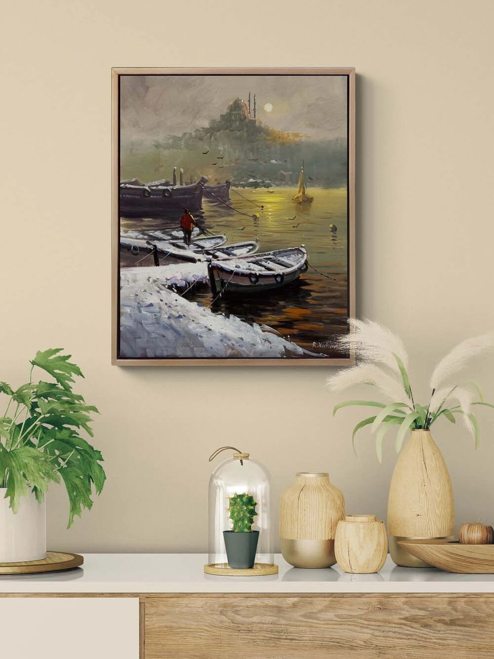 Beyazın İçinde İstanbul Yağlı Boya Tablosu