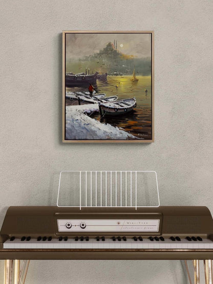 Beyazın İçinde İstanbul Yağlı Boya Tablosu