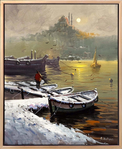 Beyazın İçinde İstanbul Yağlı Boya Tablosu