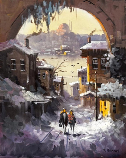 Kışın Hatırası Yağlı Boya Tablosu