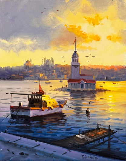 Salacak'ta Gün Sonu Yağlı Boya Tablosu