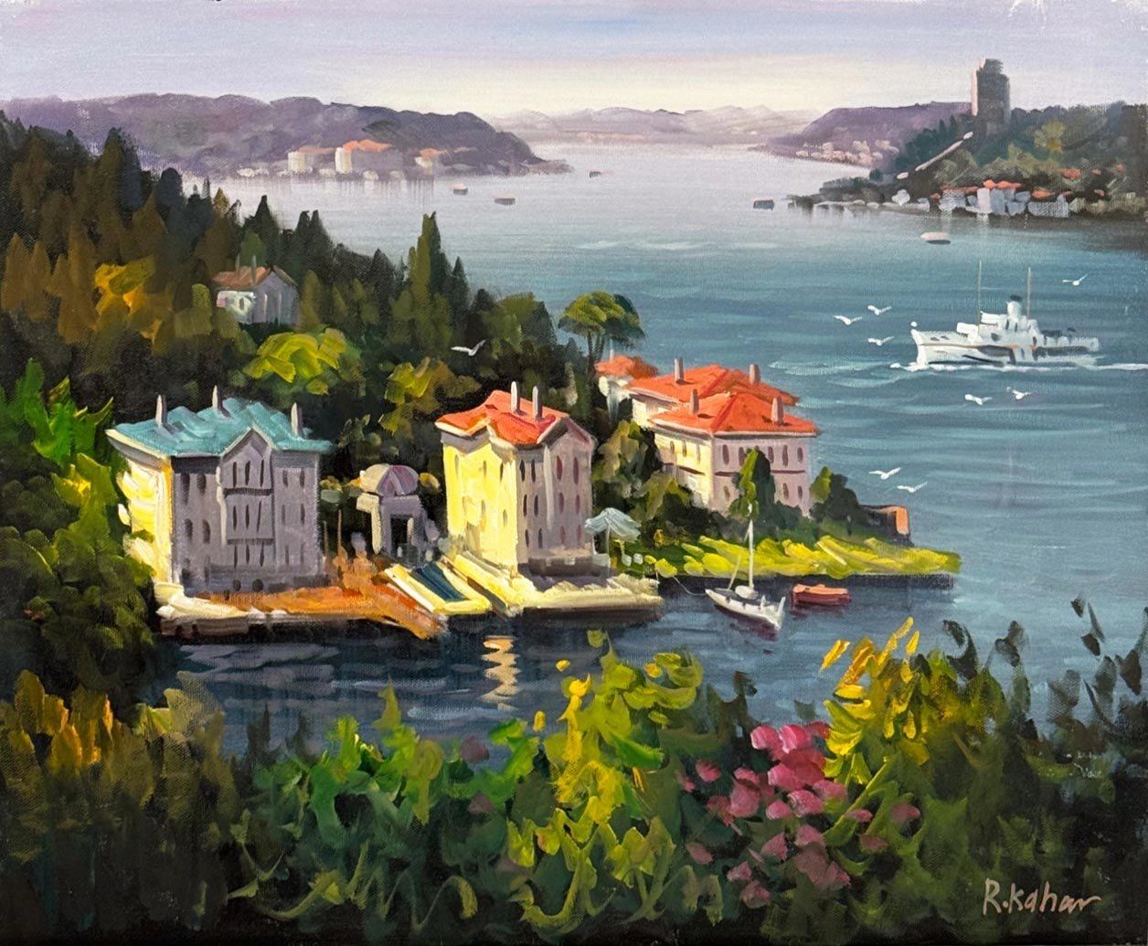 Yalıların Arasında Gün Yağlı Boya Tablosu