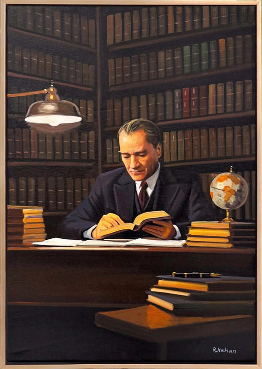 Mustafa Kemal ve Gece Yağlı Boya Tablosu