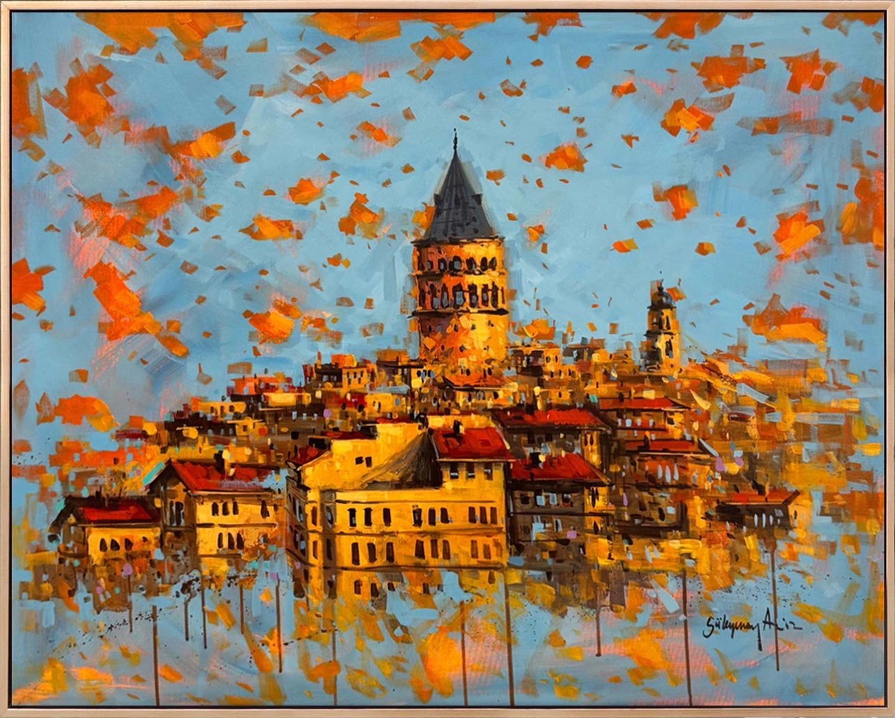 Galata'dan Manzarası Yağlı Boya Tablosu