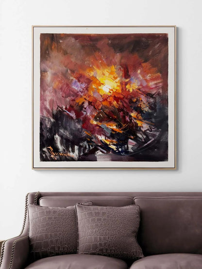 Soyut Kent Formları Yağlı Boya Tablosu