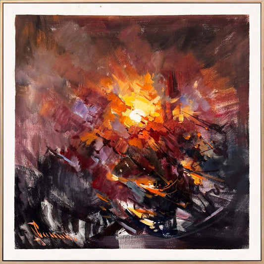 Soyut Kent Formları Yağlı Boya Tablosu