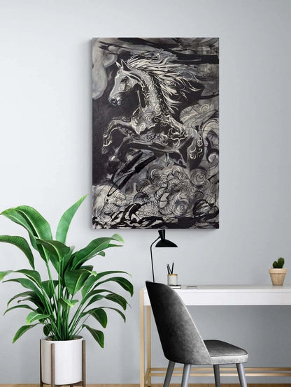 Zamanı Aşan At Yağlı Boya Tablosu