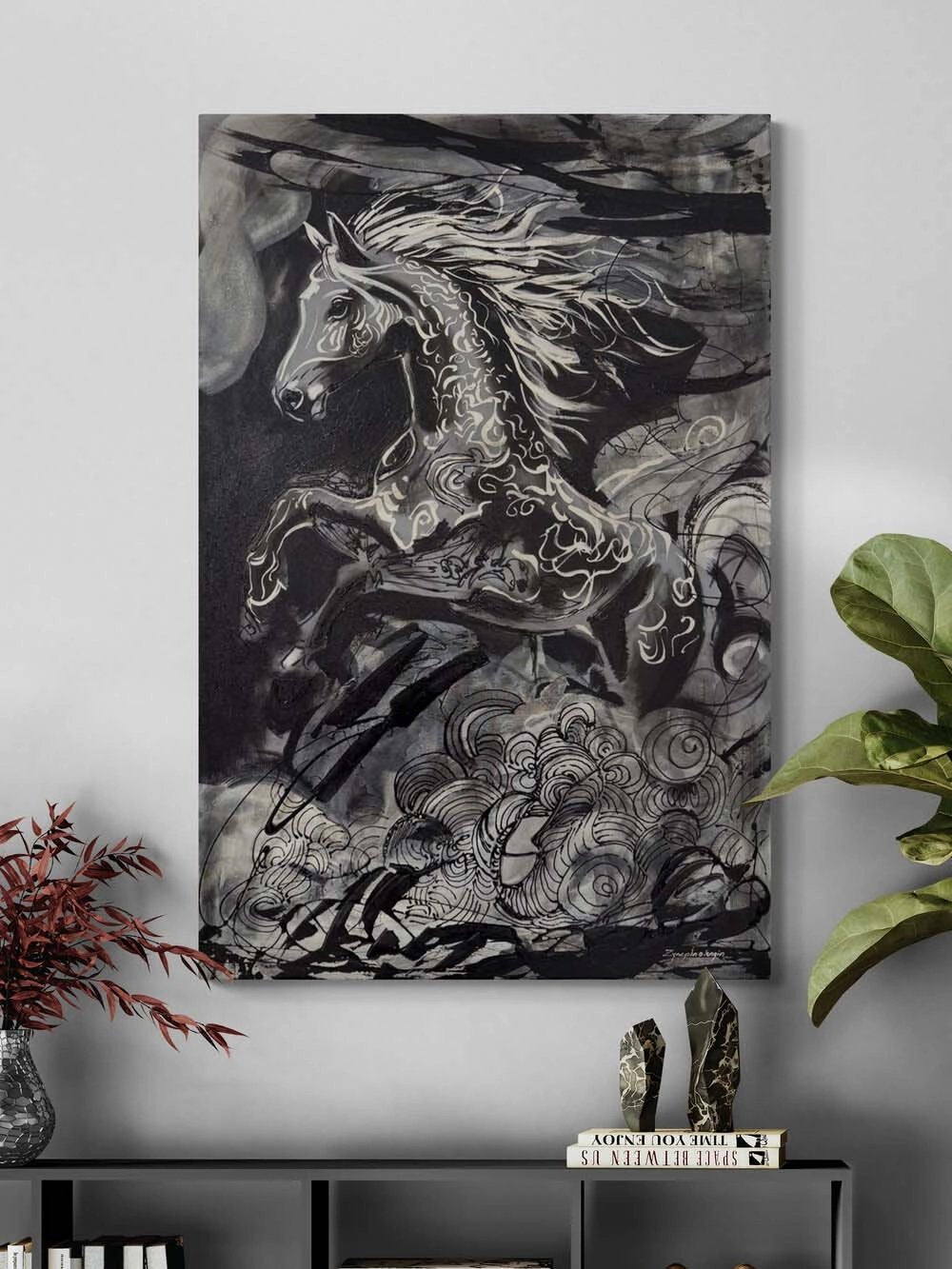 Zamanı Aşan At Yağlı Boya Tablosu