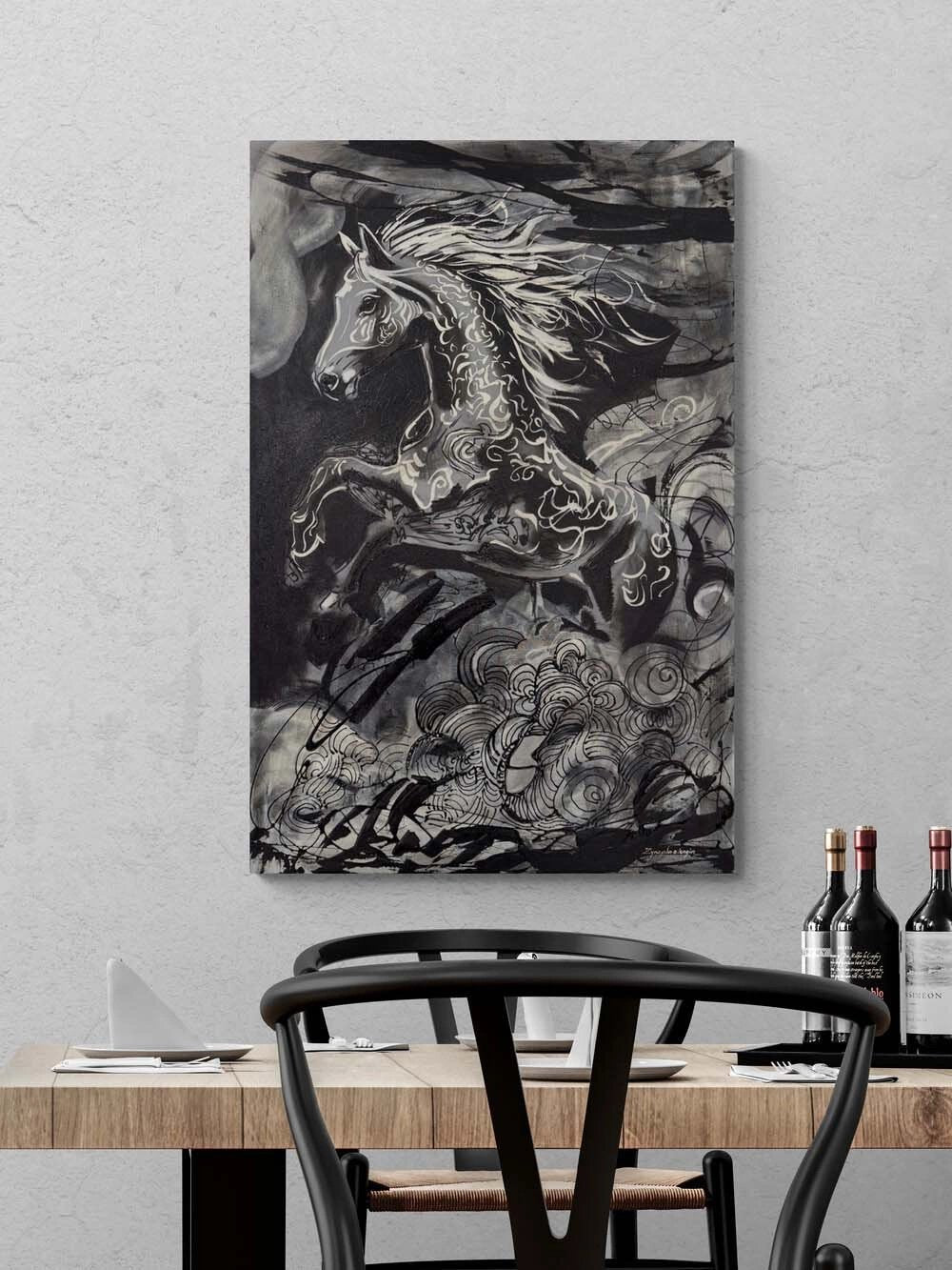 Zamanı Aşan At Yağlı Boya Tablosu