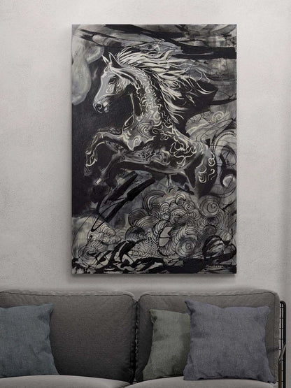 Zamanı Aşan At Yağlı Boya Tablosu