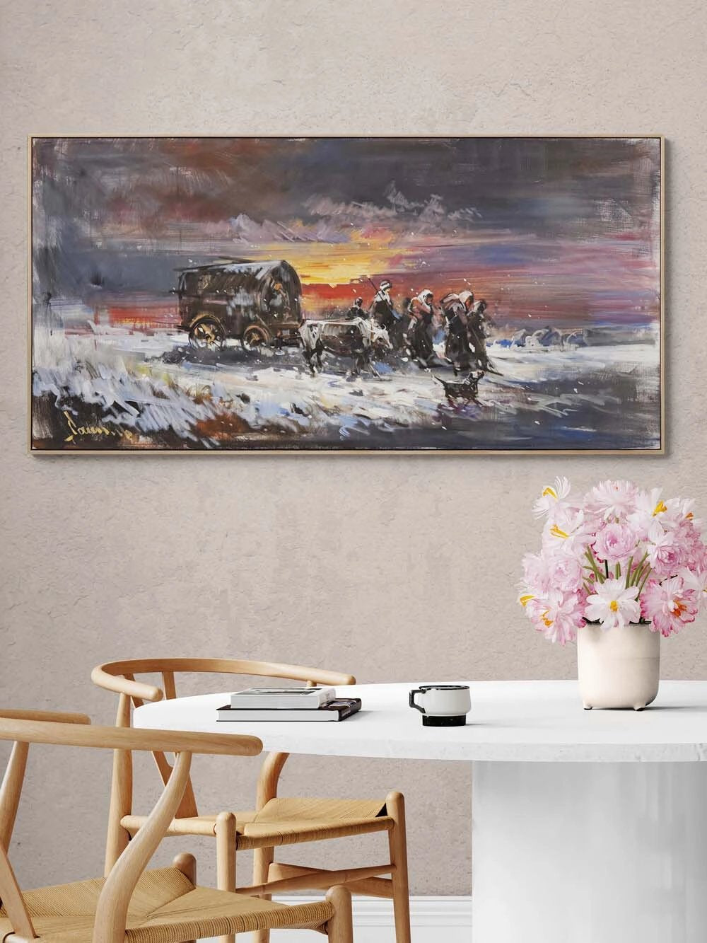 Kış Yolcuları Yağlı Boya Tablosu