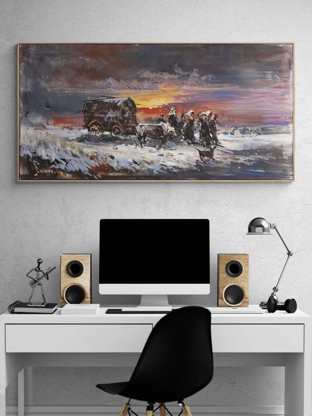 Kış Yolcuları Yağlı Boya Tablosu