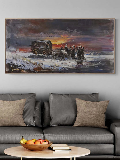 Kış Yolcuları Yağlı Boya Tablosu