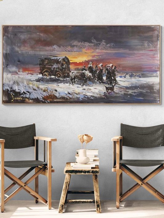 Kış Yolcuları Yağlı Boya Tablosu