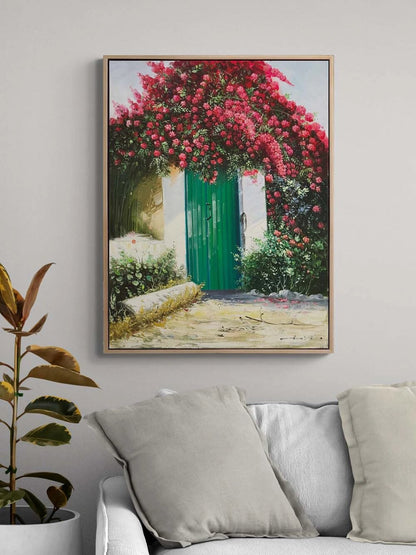 Yeşil Kapının Ardında Yağlı Boya Tablosu