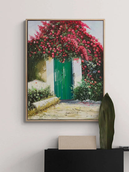 Yeşil Kapının Ardında Yağlı Boya Tablosu