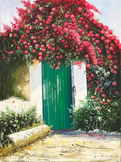 Yeşil Kapının Ardında Yağlı Boya Tablosu