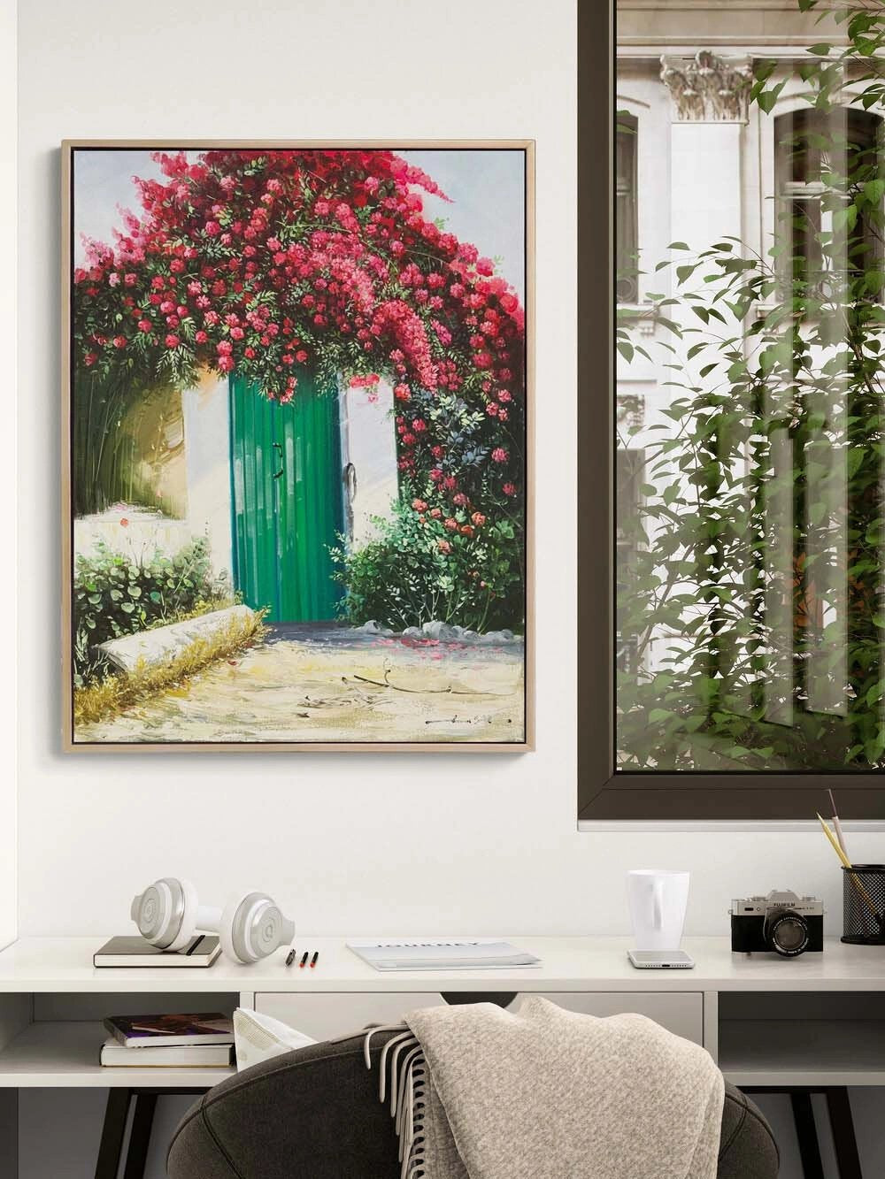 Yeşil Kapının Ardında Yağlı Boya Tablosu