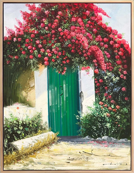 Yeşil Kapının Ardında Yağlı Boya Tablosu