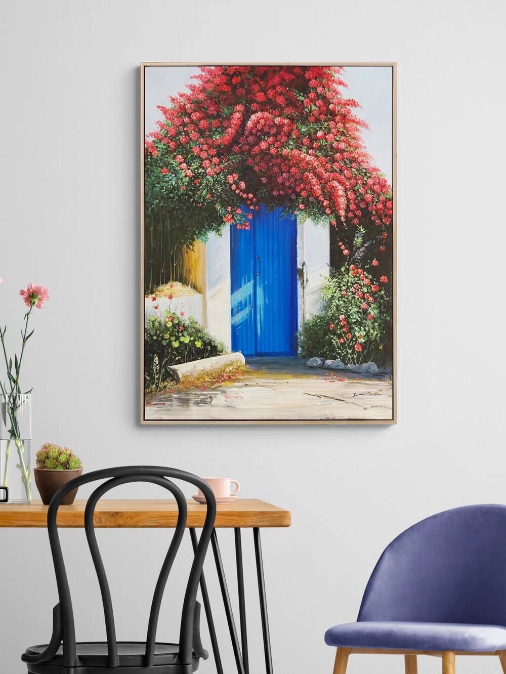 Begonviller Altında Yağlı Boya Tablosu