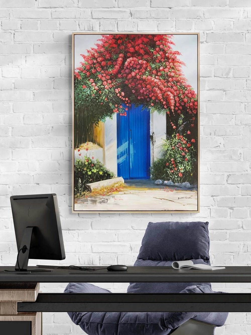 Begonviller Altında Yağlı Boya Tablosu