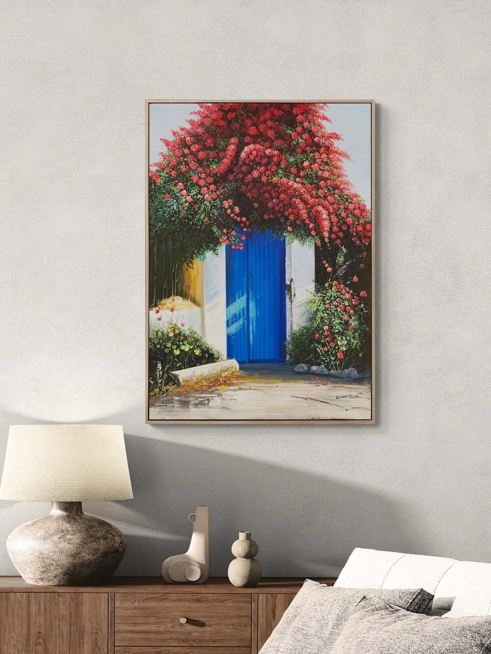 Begonviller Altında Yağlı Boya Tablosu