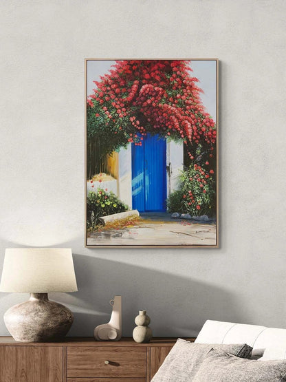 Begonviller Altında Yağlı Boya Tablosu