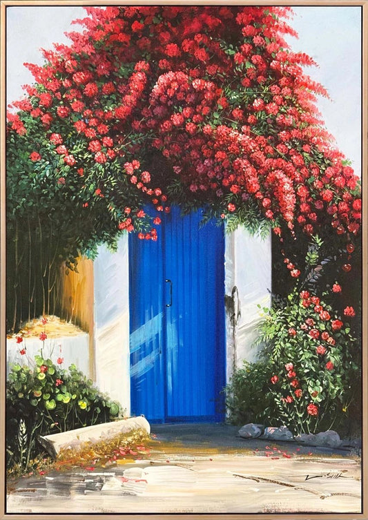 Begonviller Altında Yağlı Boya Tablosu