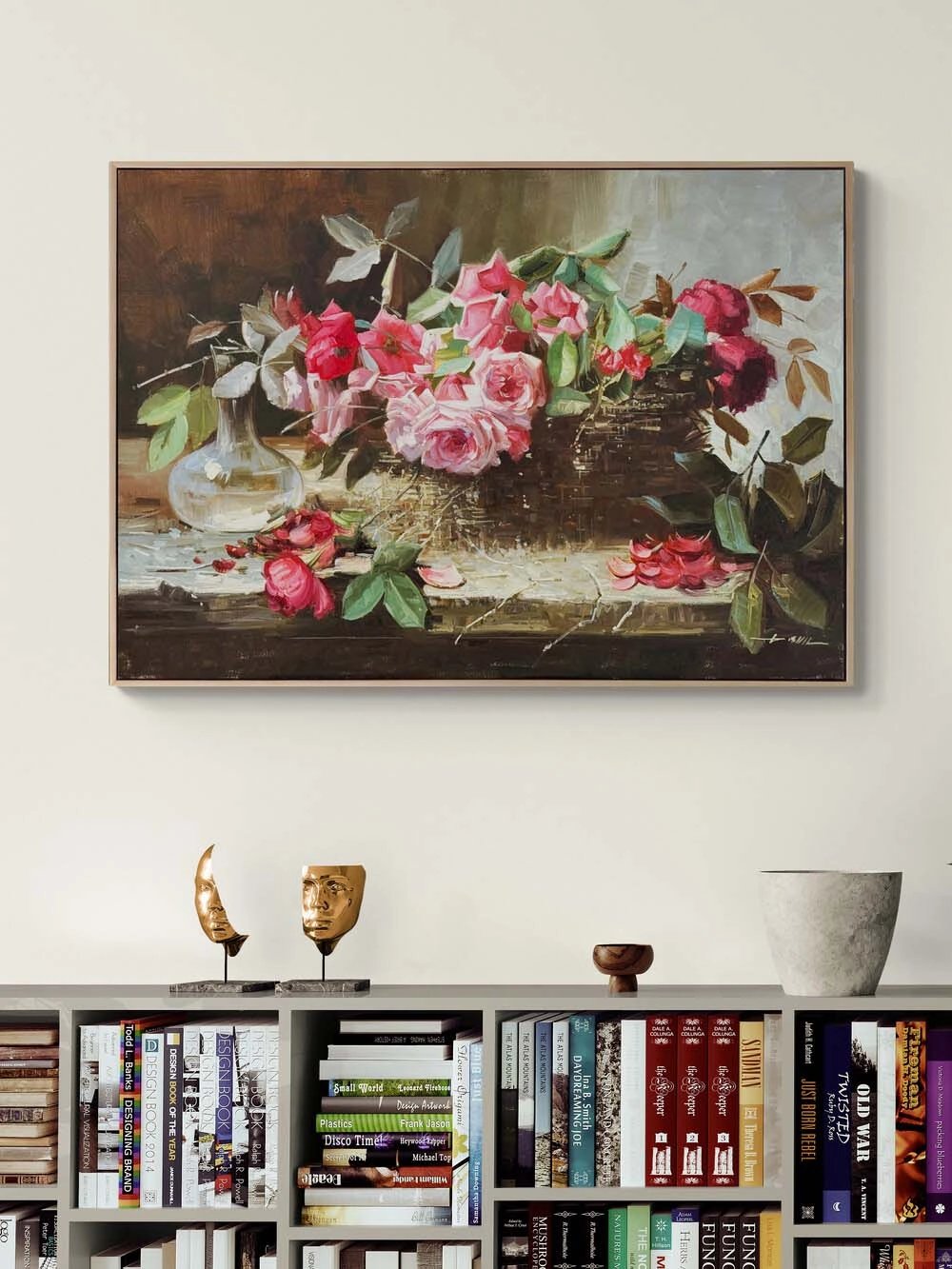 Sepette Baharın Gülleri Yağlı Boya Tablosu