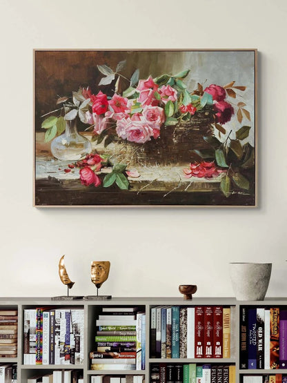 Sepette Baharın Gülleri Yağlı Boya Tablosu