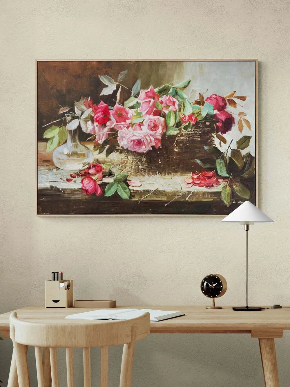 Sepette Baharın Gülleri Yağlı Boya Tablosu