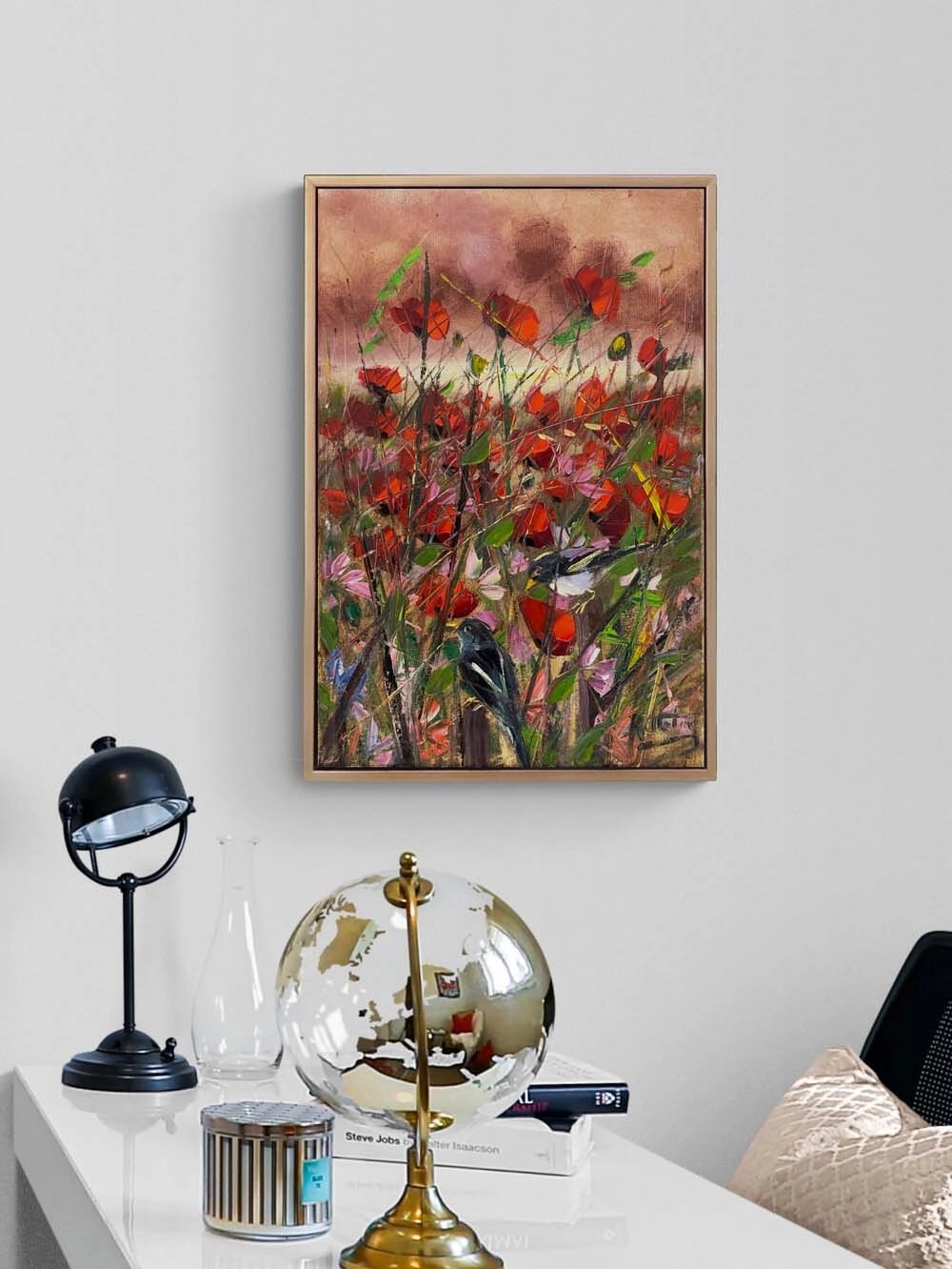 Rüzgar İçinden Gelincikler Yağlı Boya Tablosu