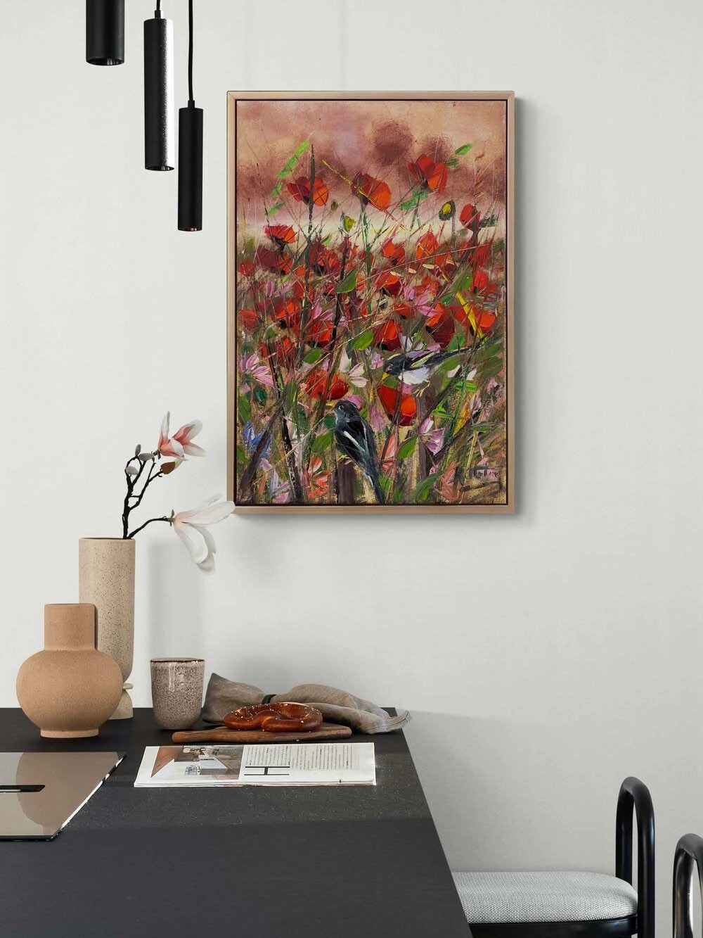 Rüzgar İçinden Gelincikler Yağlı Boya Tablosu