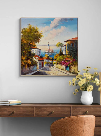 Eskiden Üsküdar Sokakları Yağlı Boya Tablosu