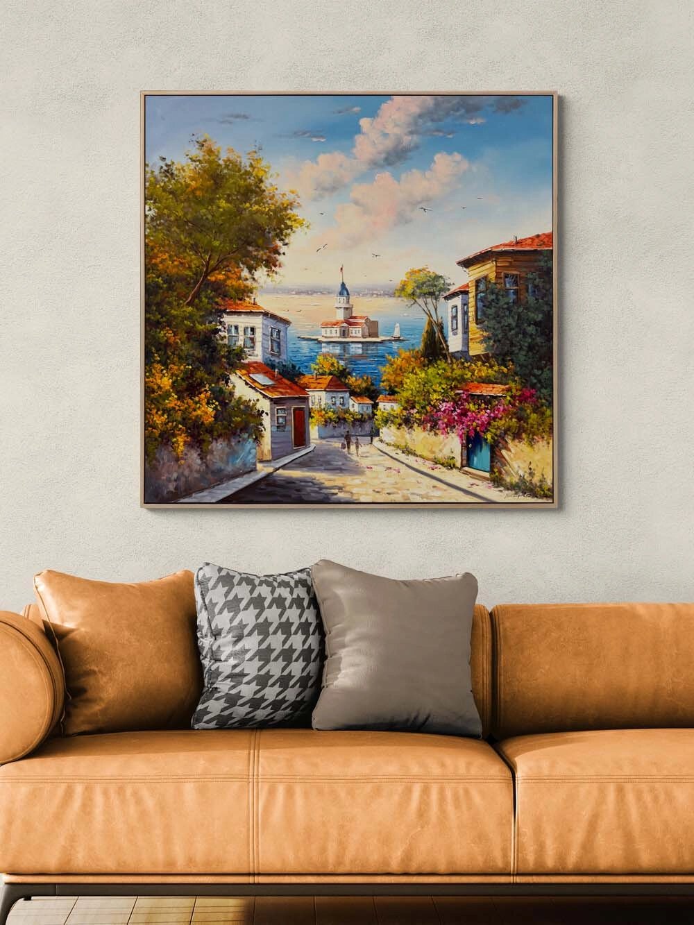 Eskiden Üsküdar Sokakları Yağlı Boya Tablosu