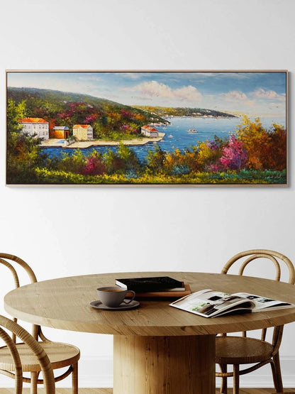 Boğazda Sonbahar Yağlı Boya Tablosu