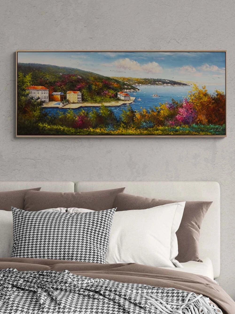 Boğazda Sonbahar Yağlı Boya Tablosu