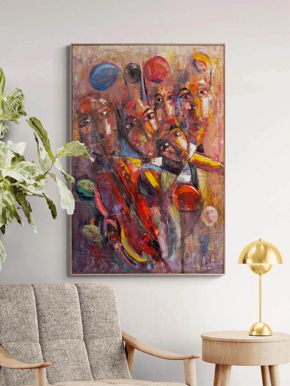 Soyut Konçerto Yağlı Boya Tablosu