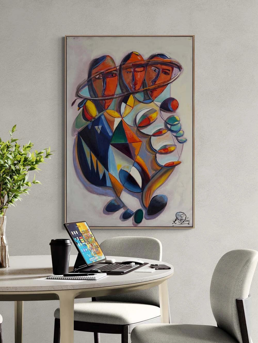 Çok Sesli Figür Yağlı Boya Tablosu