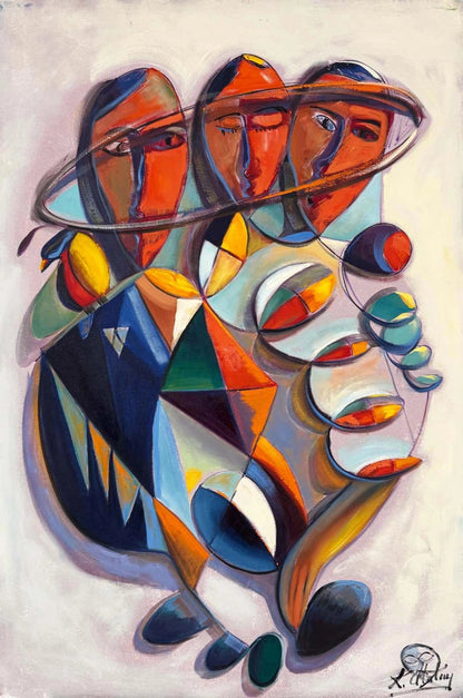 Çok Sesli Figür Yağlı Boya Tablosu