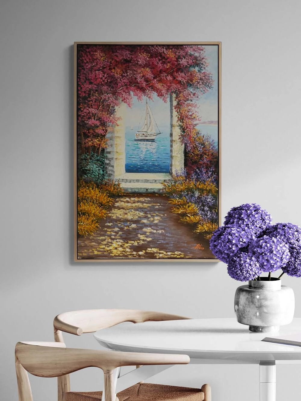 Denize Açılan Bahar Yağlı Boya Tablosu