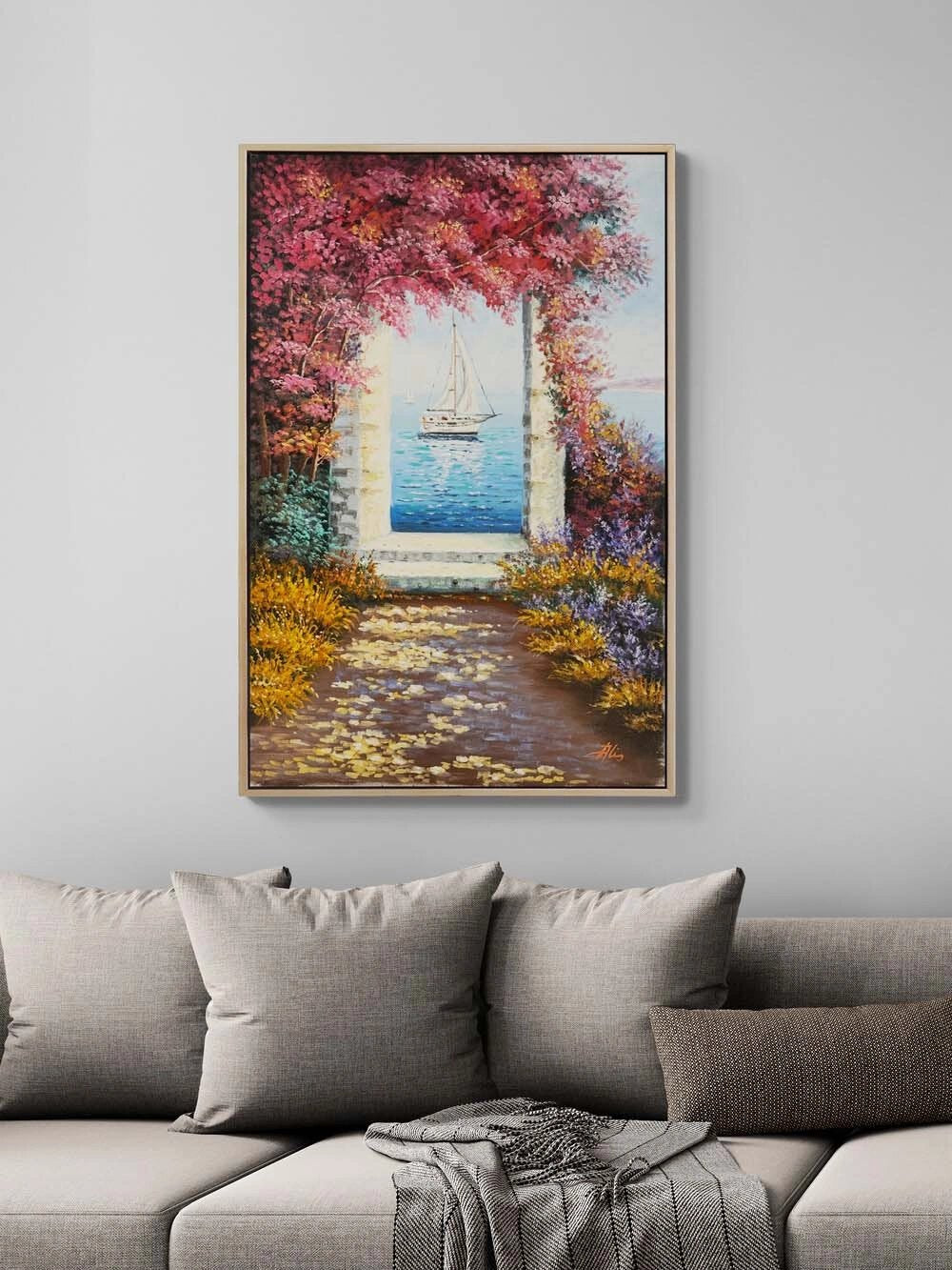 Denize Açılan Bahar Yağlı Boya Tablosu