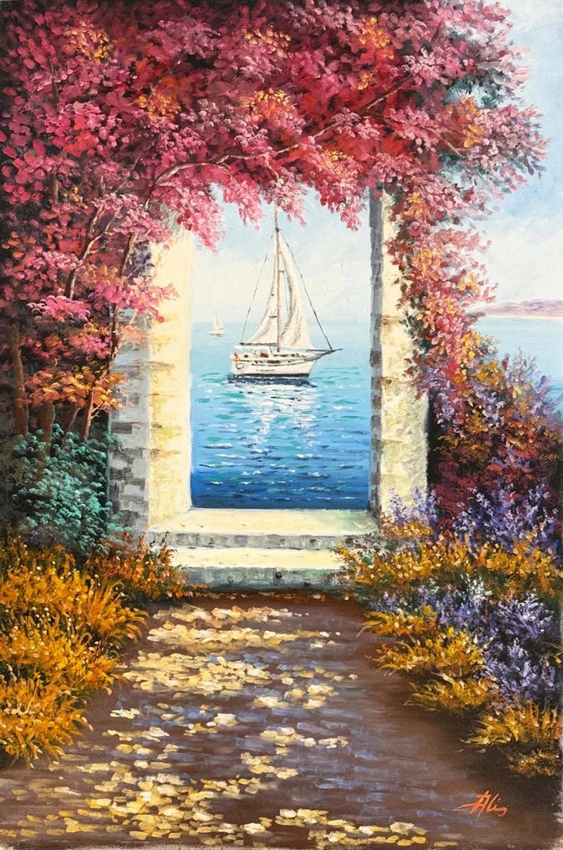 Denize Açılan Bahar Yağlı Boya Tablosu