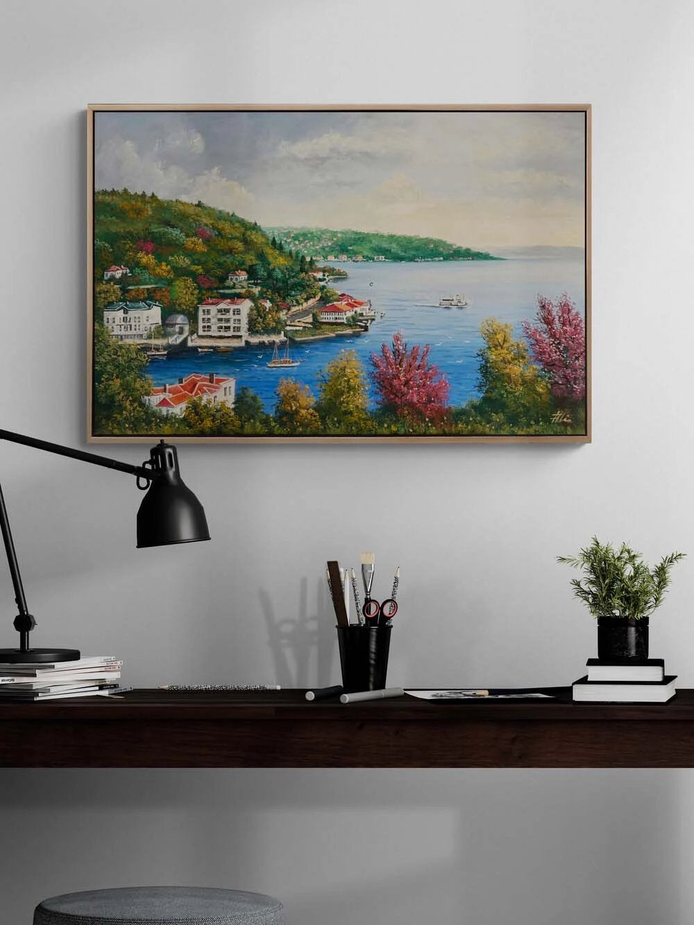 Boğazda Bahar Renkleri Yağlı Boya Tablosu