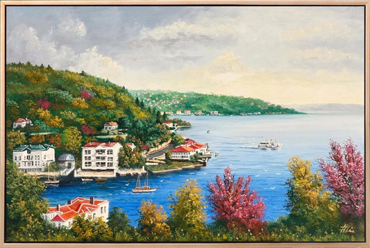 Boğazda Bahar Renkleri Yağlı Boya Tablosu