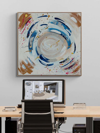 Mavi Girdap Yağlı Boya Tablosu