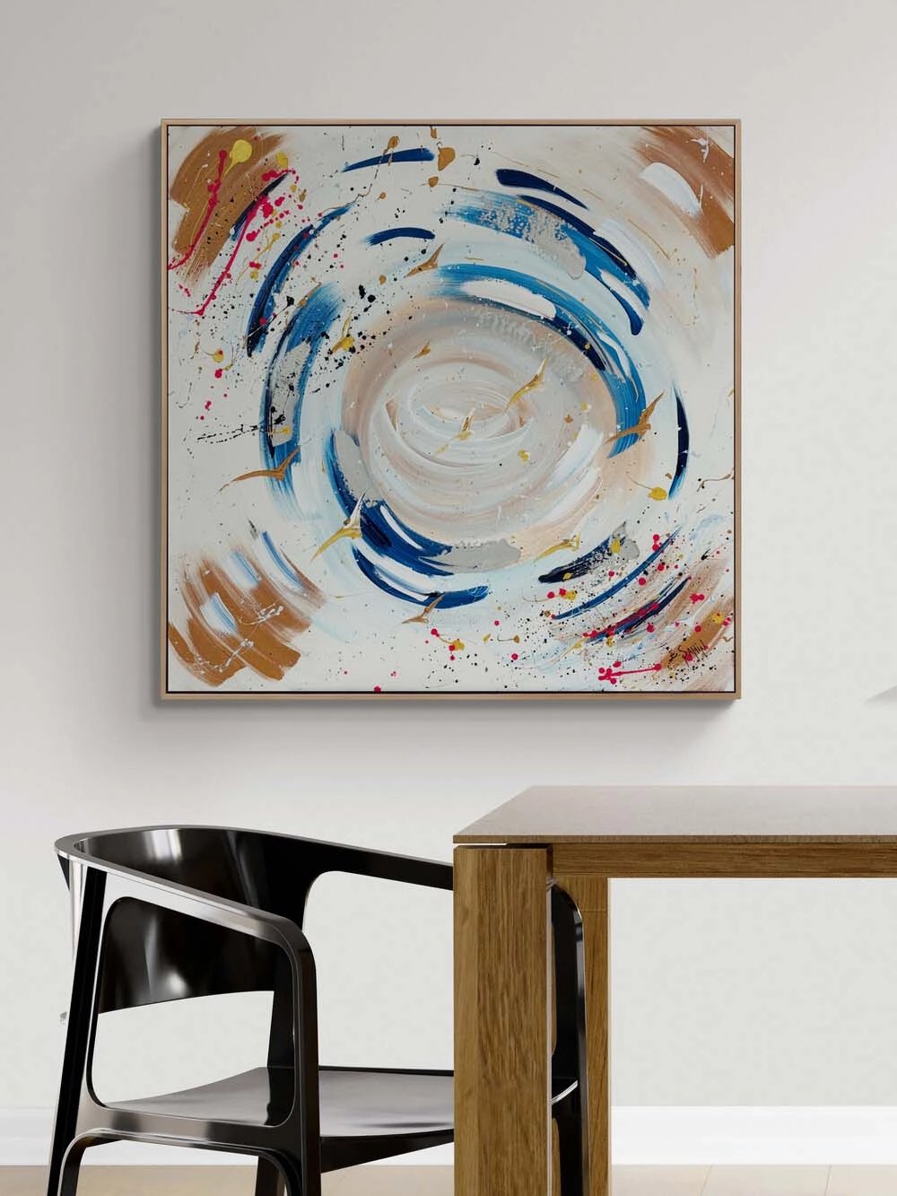 Mavi Girdap Yağlı Boya Tablosu